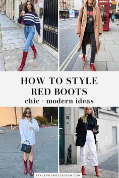 Burgundy Red Boots Outfit, Red Boots Street Style, How To Wear Red Boots, Red Boot Outfit Fall, Red Boots Winter Outfit, Red Velvet Boots Outfit, Burgundy Boot Outfit, Knee High Burgundy Boots Outfit, Outfits With Red Cowboy Boots For Women