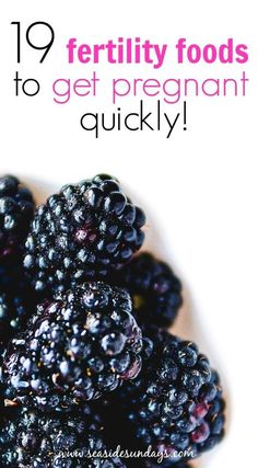 blackberries with the words, 19 fertity foods to get pregnant quickly