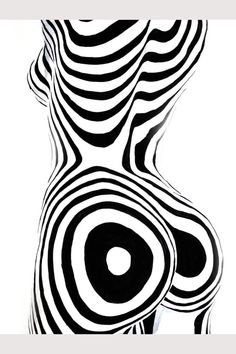 an abstract black and white drawing of a woman's body with circles on it