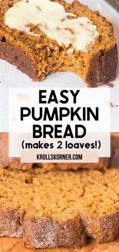 two slices of pumpkin bread on top of each other