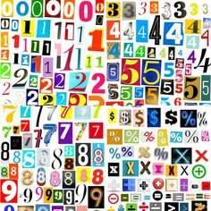 an image of many different numbers and symbols