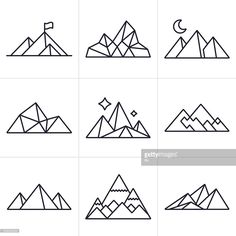 mountain icons in black and white on a white background stock photo getty images for free