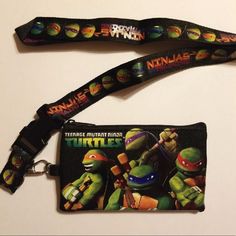 a teenage mutant ninja lanyard strap with an image of tmnt turtles on it