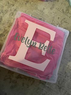 there is a plastic bag with the letter d on it