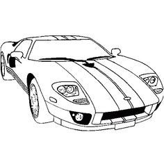 a sports car coloring page with the hood down and stripes on it's side