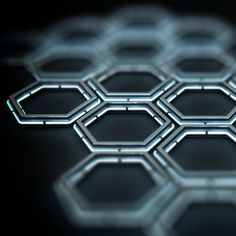 some hexagonal shapes are shown in the dark