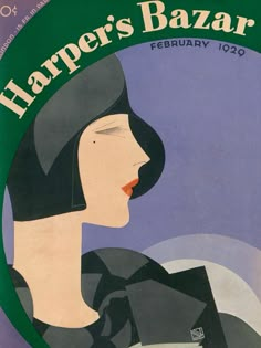 an advertisement for harper's bazaar featuring a woman in profile with her eyes closed