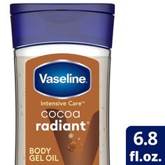 Made with cocoa butter and a blend of Vaseline Jelly, Vaseline Intensive Care Cocoa Radiant Body Gel Oil helps keep your skin looking healthy and fresh. Our rich formula combines 100% pure cocoa and shea butters, giving you a natural glow. Deep Moisturizing Daily Body Gel Oil Vaseline Intensive Care Cocoa Radiant Body Gel Oil goes beyond basic moisturization. Our Intensive Care range works to heal dry skin deep down. Vaseline Intensive Care Cocoa Radiant Body Gel Oil contains healing micro-dropl Body Gel Oil, Vaseline Intensive Care Cocoa Radiant, Vaseline Intensive Care, Oil Gel, Vaseline Jelly, Pure Cocoa Butter, Healing Dry Skin, Body Lotion Cream, Body Gel