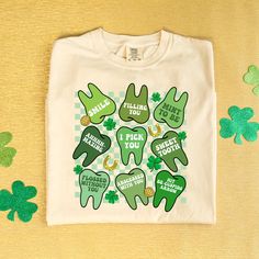 St Patricks Day Comfort Colors® Shirt - Smile  Filling You  Mint To Be Teeth Shirt - Womens St. Patricks Day Tee & Sweatshirt #129 We currently use Comfort Colors® Garment Dyed Heavyweight T-Shirt and Gildan Heavy BlendTM Crewneck Sweatshirt. Both Comfort Colors® and Heavy BlendTM are trademarks of GILDAN ACTIVEWEAR SRL. * Please message us if you need baby bodysuits, kids and/or youth sizes for your family outfit. We can accommodate based on availability. * We have 3XL size available for Unisex Mint To Be, Comfort Colors Shirt, Family Outfits, Unisex Style, St Patricks, Baby Bodysuit, Shirt Color, St Patrick, Color Show