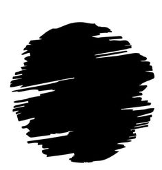 a black and white image of a circle with some paint streaks on it's surface