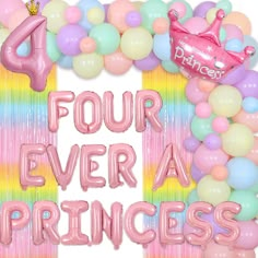 four ever a princess balloon frame with balloons