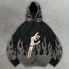 Streetwear Hoodie Y2K Clothes Retro Hip Hop Flame Graphic Patch Oversi – Kira Cloth Flame Graphic, Retro Hip Hop, Hoodie Y2k, Streetwear Hoodie, Hoodie Streetwear, Y2k Clothes, Oversize Hoodie, Hoodies Men, Hip Hop