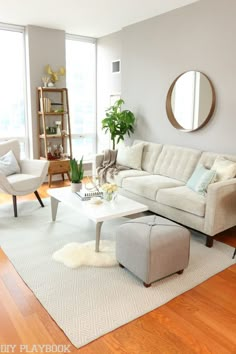 the living room is clean and ready for guests to use it as a focal point