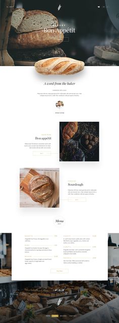 the bakery website is clean and ready to be used for food items, such as bread