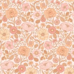 Betsy Wallpaper by Lovely People Studio - Project Nursery Daisy Wallpaper, Glider Rocker, Bedroom Walls, Color Scale, Vector Flowers, Forest Flowers, Space Print, Project Nursery, Free Wallpaper