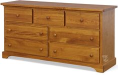 a large wooden dresser with six drawers