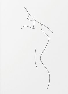 a line drawing of a woman's body in black and white, against a plain background