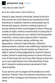 Feminine Rage, Female Rage, Radical Feminism, Feminist Quotes, Hate Men, The Patriarchy, The More You Know, Faith In Humanity