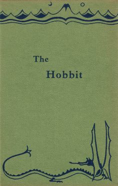 the hobbit is written in blue ink on a green paper with an image of a fish