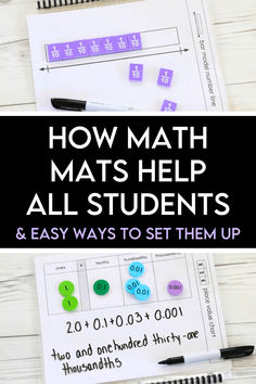 a book with the title how math mats help all students and easy ways to set them up