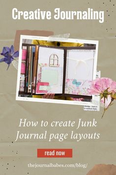 a book with the title how to create junk journal page layouts, read now