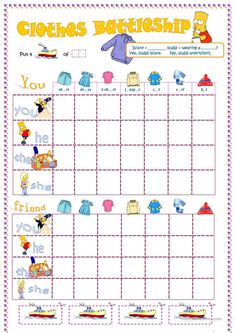 the clothes battleship worksheet for children