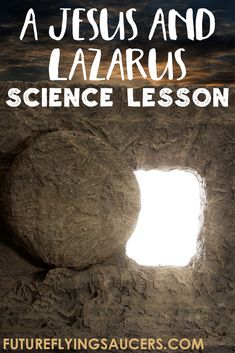 an image of a rock with the words jesus and lazarus science lesson