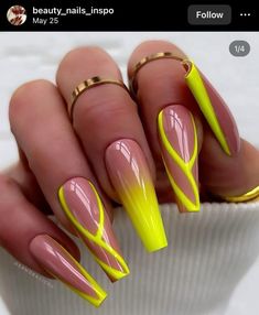 Fluorescent Nails, Neon Acrylic Nails, Unghie Sfumate, Wow Nails, Fancy Nails Designs, Vibrant Nails