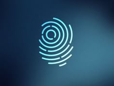 an image of a fingerprint on a wall with blue light coming from the center