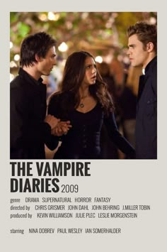 an advertisement for the vampire series with two people talking to each other in front of a crowd