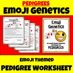 emoji genetics emoui themed pedigree worksheet