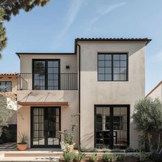 an exterior view of a two story house