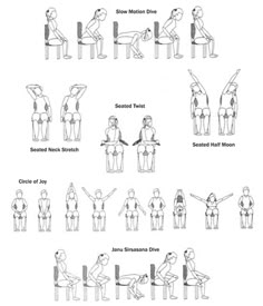 an exercise poster with instructions to do exercises for the back and shoulders, including one man doing