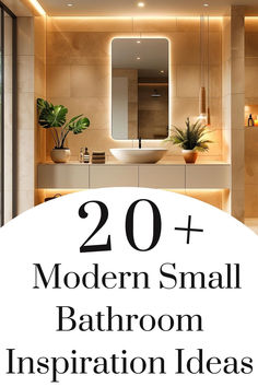 Minimalist bathroom with mirror wall, modern fixtures, and subtle plant decorations. Small Chic Bathroom Ideas, Small Modern Guest Bathroom, Minimalistic Small Bathroom, Simple Modern Bathroom Design, 1.5 Bathroom Ideas, Lighting Small Bathroom, Small Rectangular Bathroom Ideas, Small Bathroom Ideas Modern Space Saving, Bathroom Tiles Design Ideas Small Spaces