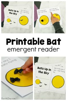 printable bat emergent reader for kids to use