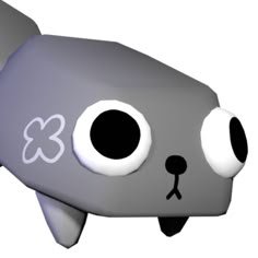 an animal with big eyes is shown in this cartoon character image, which appears to be looking like a fish