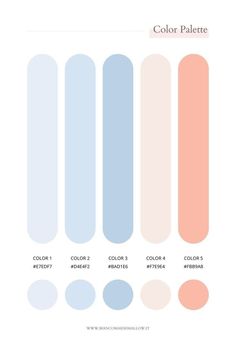 the color palette is shown with different shades and colors to choose from, including blue, pink