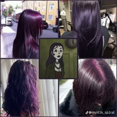 Serena Hair, Downtown Mtv, Dark Purple Hair, Dyed Hair Purple, Goth Hair, Violet Hair, Hair Streaks