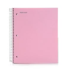 a pink spiral notebook with the word mitta written on it's front cover