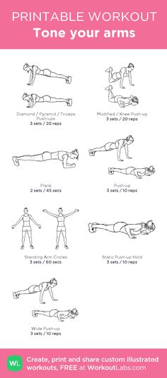 the printable workout poster shows how to do an exercise with your arms and legs