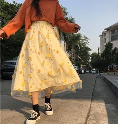 Buy FLORAL PRINTED HIGH WAIST MESH SKIRT with FREE shipping worldwide. Up to 50% OFF sitewide! Shop Aesthetic Clothing, Tumblr, Grunge, Aesthetic Cute 80s 90s Outfits and more. Diy Vetement, Cottagecore Fashion, High Street Fashion, Mode Vintage, Outfit Casual, Street Styles, A Dress