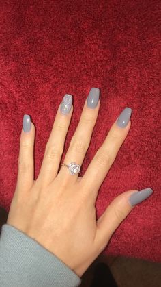 Nails Acrylic Basic Colors, Short Coffin Nail Ideas Simple, Short Simple Coffin Acrylic Nails, Single Color Nail Designs, Nails With Accent Nail, Nail Ideas Basic, Basic Nails Ideas, Basic Short Acrylic Nails, Basic Nail Ideas