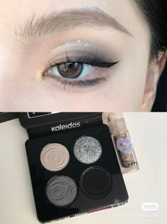 eyeshadowasian makeup Grey Eye Makeup, Applying Eyeshadow, Grey Makeup, Dark Eyeshadow, Korean Eye Makeup, Ideas For Decorating, Eye Makeup Designs