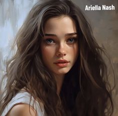 a painting of a girl with long hair