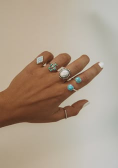 ~Turquoise Ring ~Sterling silver ~Vintage ~appx Size 6 Turquoise Ring Aesthetic, Tourqouis Jewelry, Vet Accessories, Finger Ornaments, Western Jewelry Rings, Turquoise Jewelry Outfit, Wearing Rings, Turquoise Jewelry Western, Turquoise Tuesday