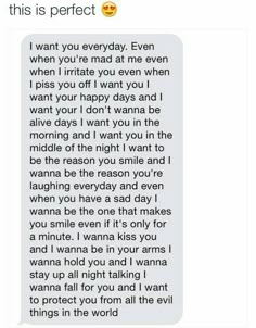 the text message that was written to someone on their phone, which reads ` i want you