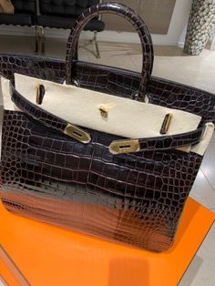 Hermes Hac 50 Birkin Bag Crocodile Porosus Crocodile Gold New Full | eBay Hermes Crocodile Bag, Hermes Crocodile, Crocodile Bags, Bratz Doll, Hermes Birkin, Birkin Bag, Black Velvet, Top Handle Bag, Purse