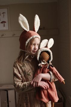 Bunny Hood, Fleur Harris, Easter Aesthetic, Bunny Bonnet, Bunny Halloween Costume, 동화 삽화, Illustrated Gift, Bunny Doll