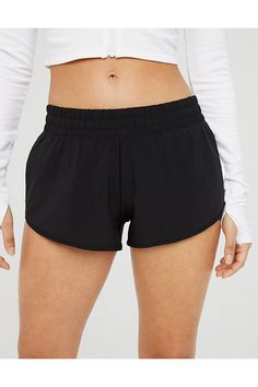 THE LOOK: Smooth & sleek./THE FEEL: Ultra-light & buttery-soft Real Me shorties. Lightweight and structured./THE MOVES: Runs, pickle ball games, brunch... you name it./Accessibility deets: lightweight, sweat wicking materials with tagless label to mi Ball Games, Offline By Aerie, Pickle Ball, Low Rise Shorts, Beat The Heat, Short Pants, Low Rise, Women's Jeans, American Eagle Outfitters