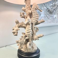 15" x 27" Coastal inspired seahorse lamp Seahorse Lamp, Seahorses, Lighting, Home Decor, Home Décor